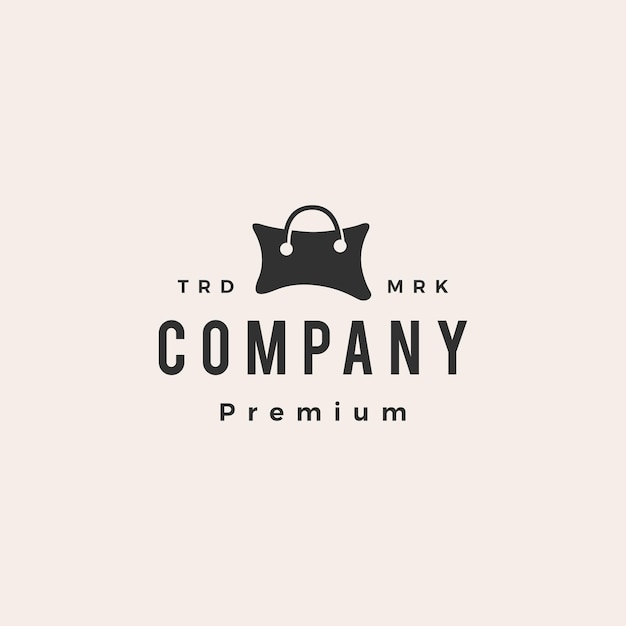 Pillow store shopping bag hipster vintage logo