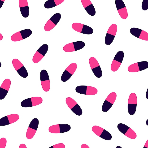 Pills abstract pattern bicolor capsules seamless background