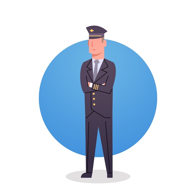 Vector pilot icon airport airline crew worker staff 