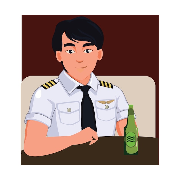 pilot person logo design illustration