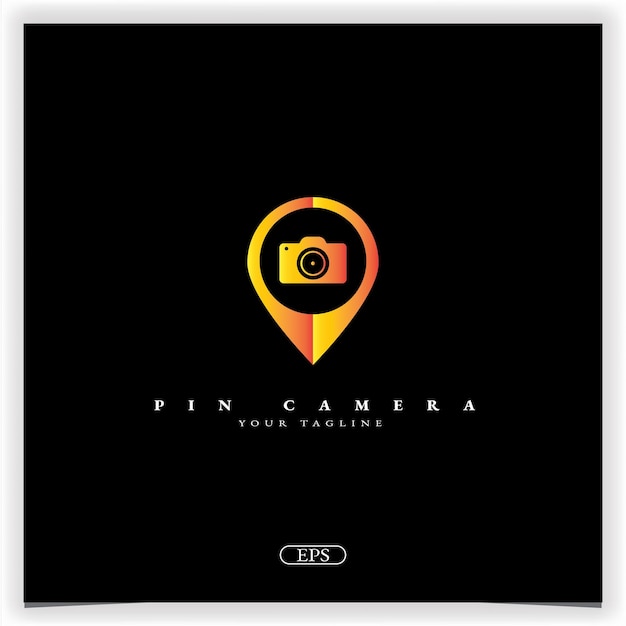 Pin camera logo premium elegant template vector eps 10