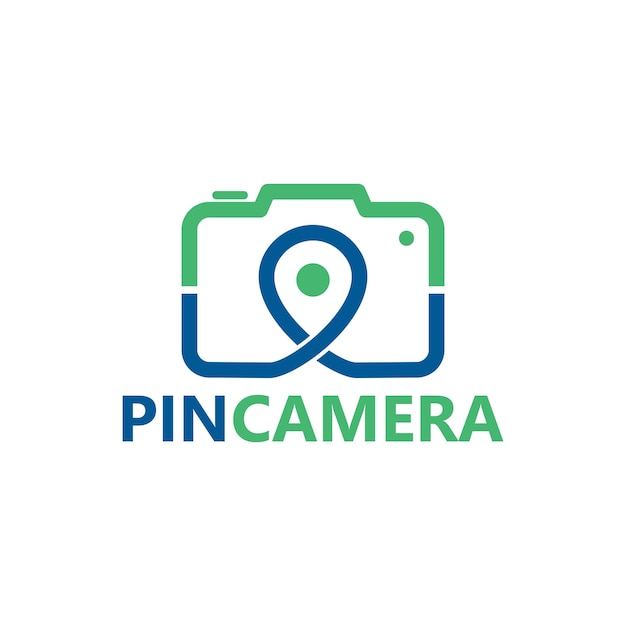 Pin Camera Logo Template Design