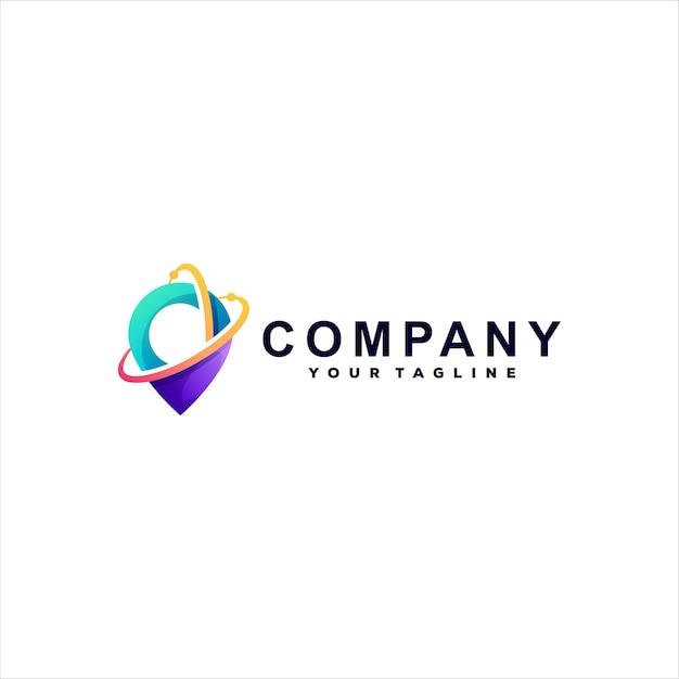 Pin color gradient logo design