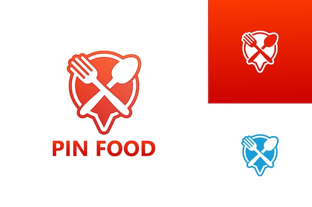 Pin Food Logo Template Design Vector, Emblem, Design Concept, Creative Symbol, Icon