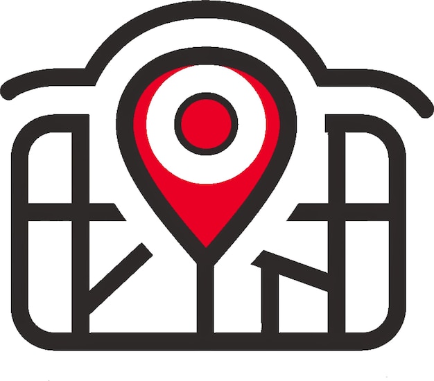 Pin icon image symbolizing maps and locations