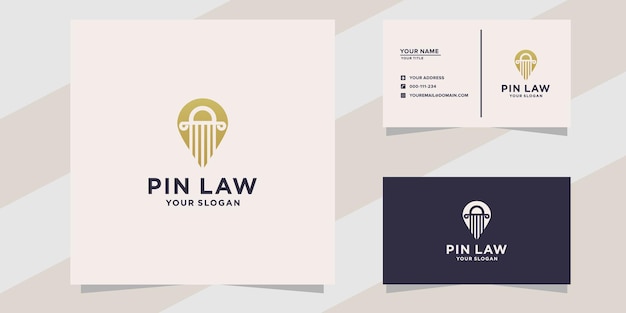 pin law location logo with business card template