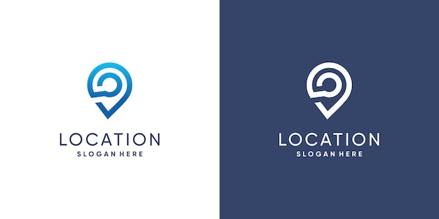 Pin location logo design with creative modern idea