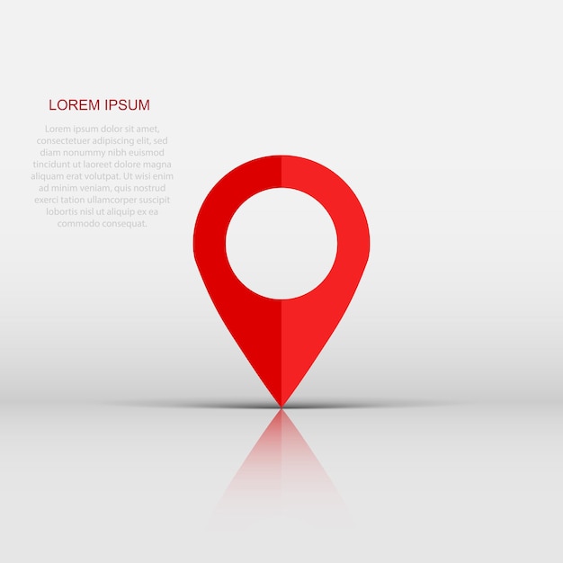 Pin map icon in flat style Gps navigation vector illustration on white isolated background Target destination business concept