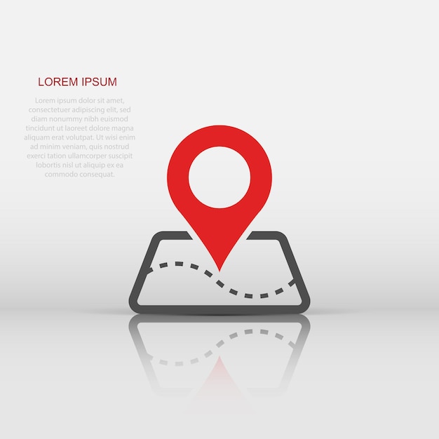 Pin map icon in flat style Gps navigation vector illustration on white isolated background Target destination business concept