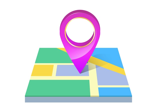 Pin marker location icon on map isolated.