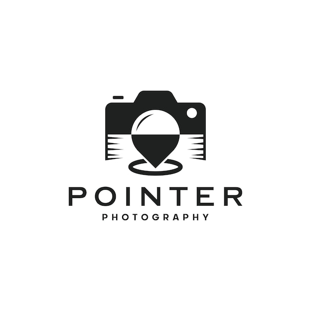 Pin Point Camera photography Line Outline Icon Logo Design