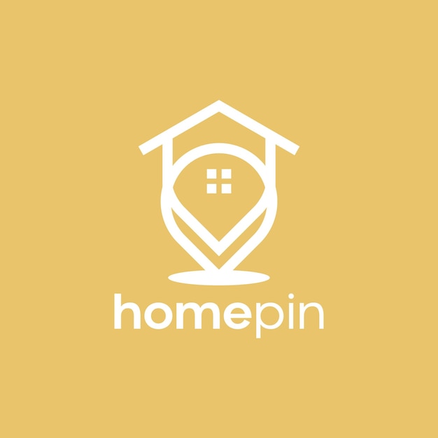 Pin Point Home  Real estate Icon Line Outline Logo Design