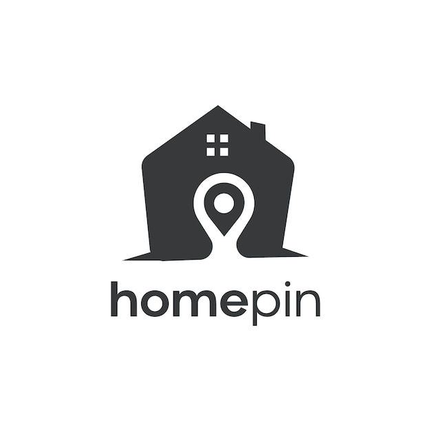 Pin Point Home  Real estate Icon Negative Space Logo Design