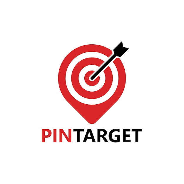 Pin target logo template design