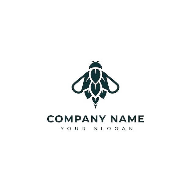 Pine bee logo vector design template