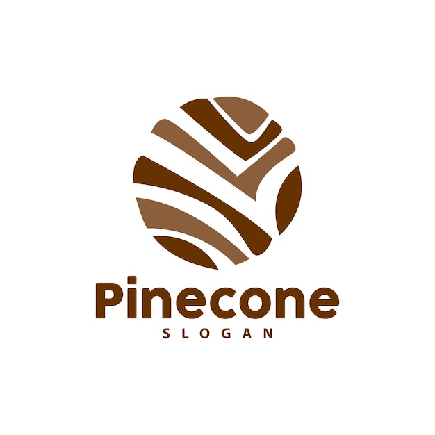 Pine Cone Logo Elegant Luxury Pine Simple Design Tree Acorn Icon Vector Product Brand Illustration