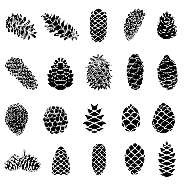 Pine Cones eps vector file Rustic Pine Cones Vector Set EPS Design for Natural and Seasona