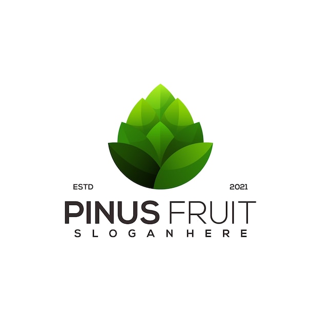 Pine fruit nature retro logo template