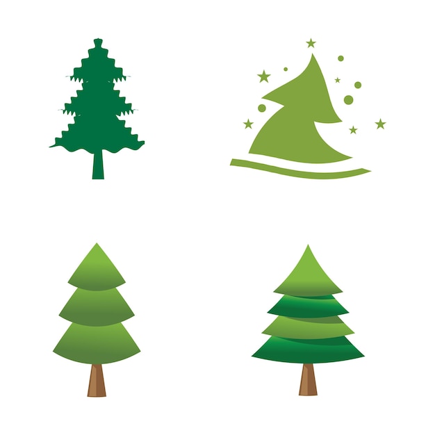 Pine tree illustration vector flat design template