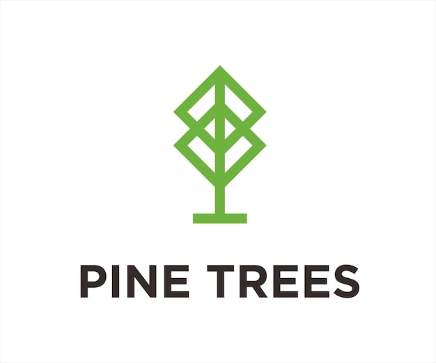 Pine Tree Logo Design Vector Illustration