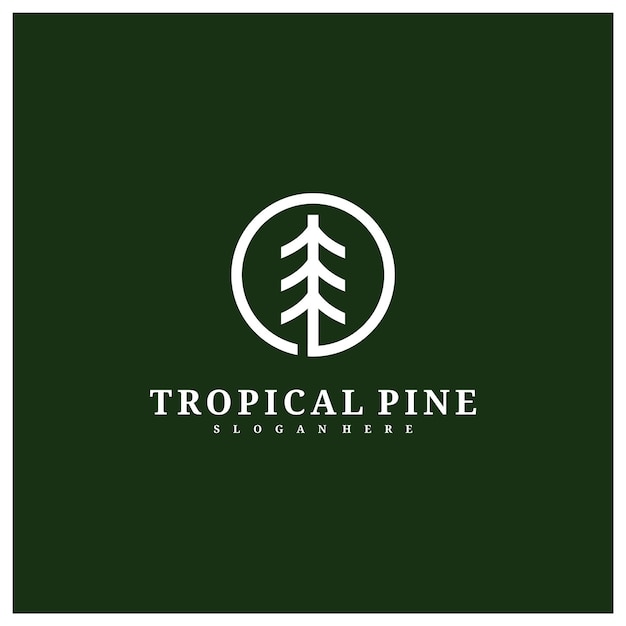 Pine Tree logo design vector template Tropical forest logo concepts illustration