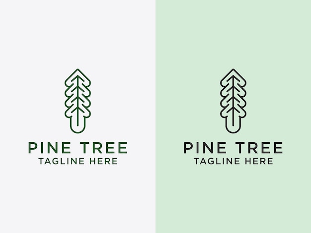 Pine Tree Logo Icon Design Template Vector Illustration