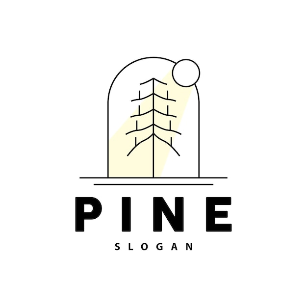 Pine Tree Logo Luxurious Elegant Simple Design Fir Tree Vector Abstract Forest Icon Illustration Pine Product Brand