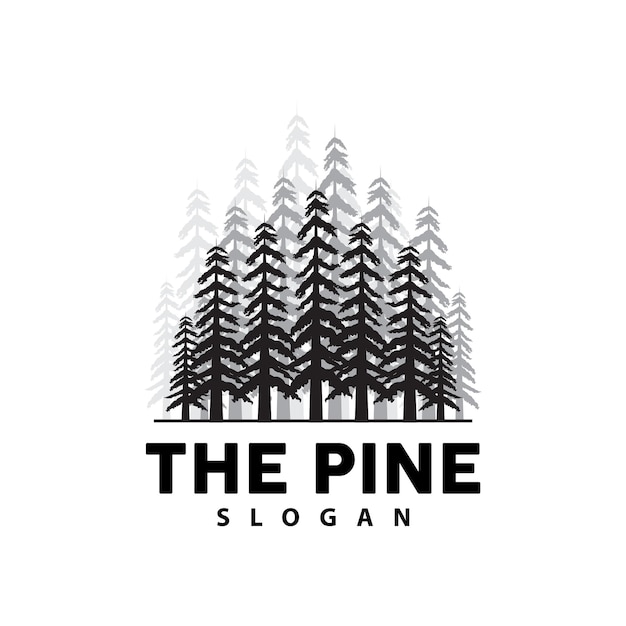 Pine Tree Logo Luxurious Elegant Simple Design Fir Tree Vector Abstract Forest Icon Illustration Pine Product Brand