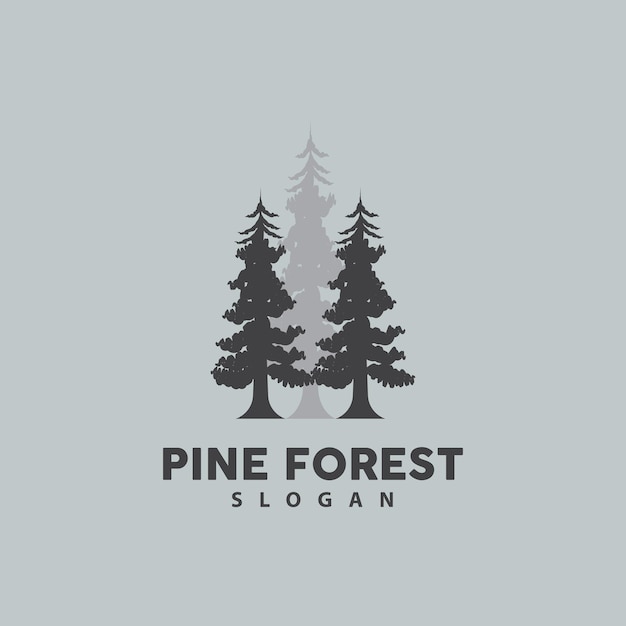 Pine Tree Logo Luxurious Elegant Simple Design Fir Tree Vector Abstract Forest Icon Illustration Pine Product Brand