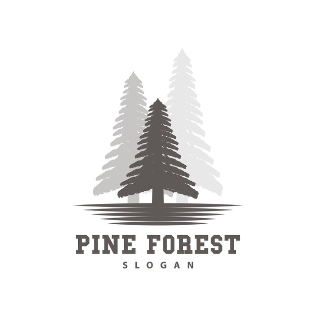 Pine Tree Logo Luxurious Elegant Simple Design Fir Tree Vector Abstract Forest Icon Illustration Pine Product Brand