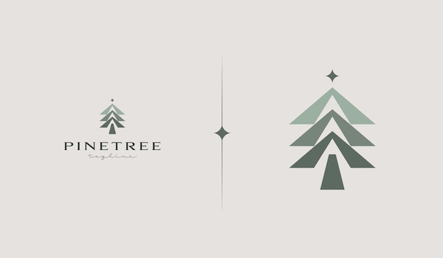 Pine Tree Logo Template Universal creative premium symbol Vector illustration Creative Minimal design template Symbol for Corporate Business Identity