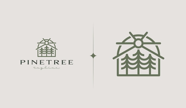 Pine Tree Logo Template Universal creative premium symbol Vector illustration Creative Minimal design template Symbol for Corporate Business Identity