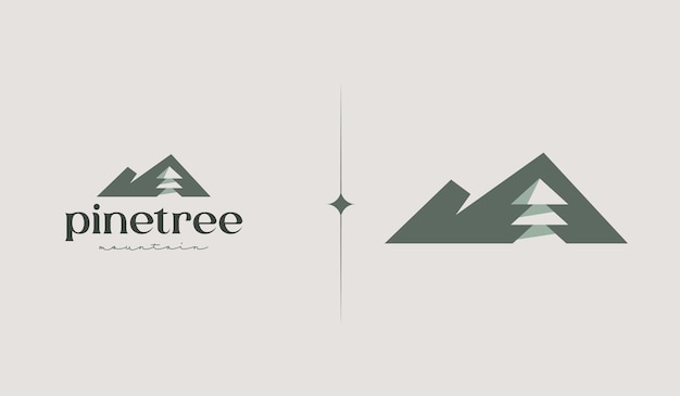 Pine Tree Logo Template Universal creative premium symbol Vector illustration Creative Minimal design template Symbol for Corporate Business Identity