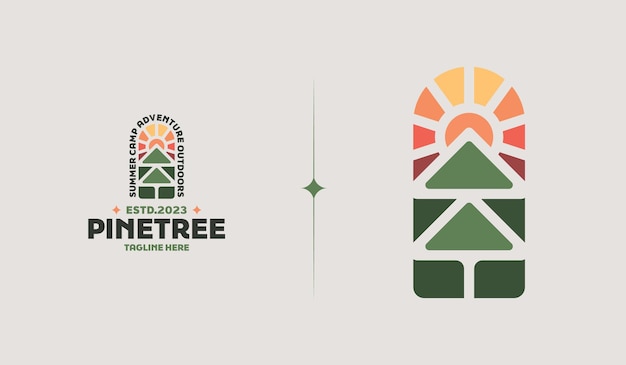 Pine Tree Logo Template Universal creative premium symbol Vector illustration