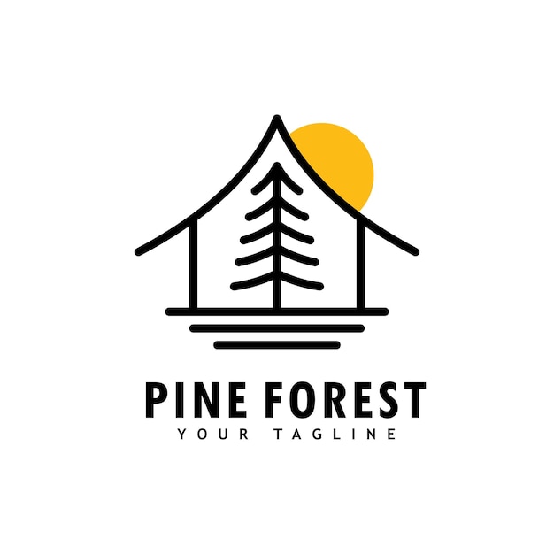 Pine tree logo templateAbstract pine tree icon