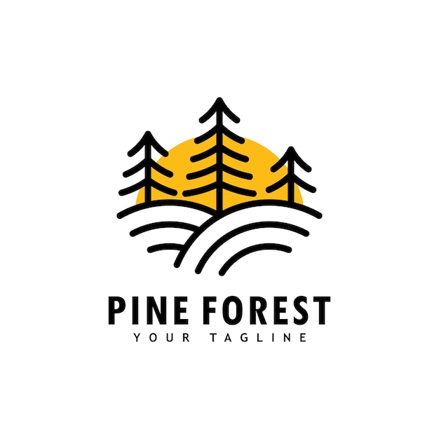 Pine tree logo templateAbstract pine tree icon