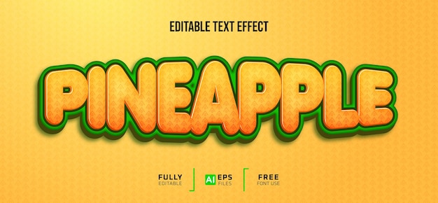 Pineaplle 3d editable text effect