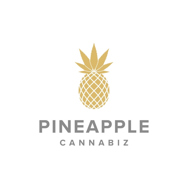 pineapple and cannabiz simple sleek creative geometric modern logo design