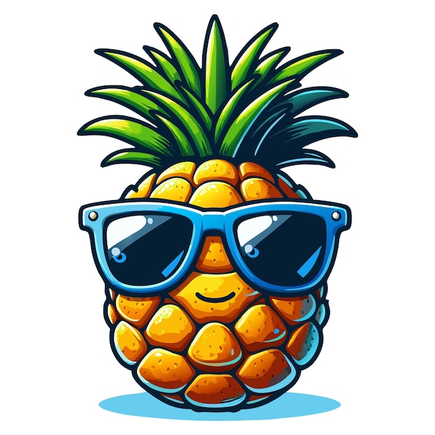 Pineapple cartoon character clipart illustration