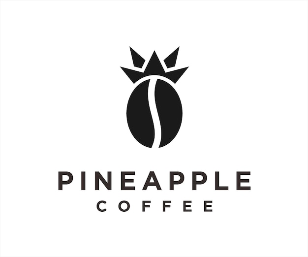 pineapple coffee logo design vector illustration