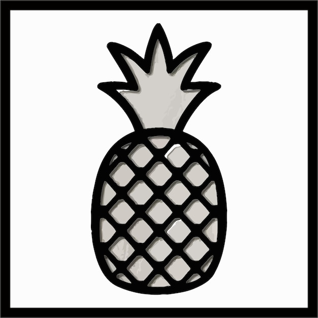 Pineapple color vector illustration