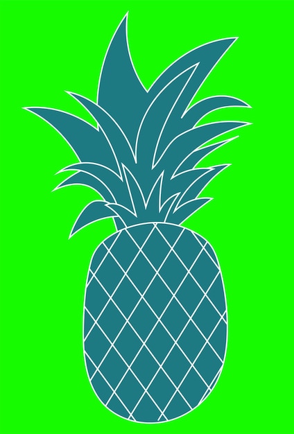 Pineapple on colorful background Bright fruit illustration with lines Ananas design