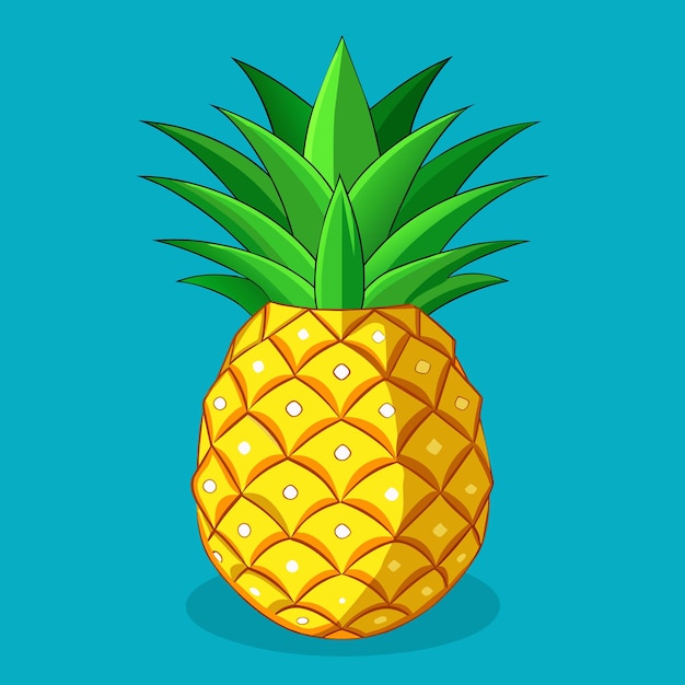 Pineapple colorful cartoon vector illustration