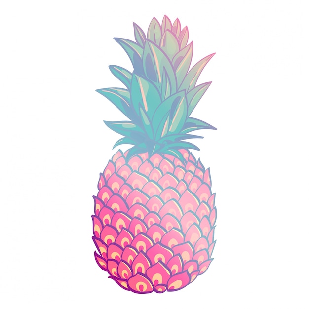 Pineapple creative trendy art poster.