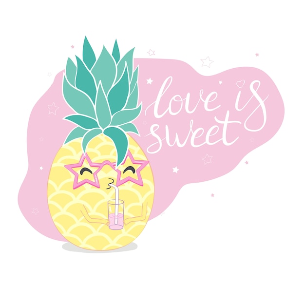 Pineapple, cute character for your design