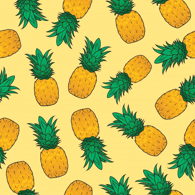 Pineapple Fruit Seamless Pattern