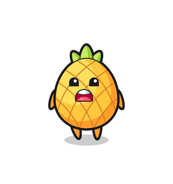 Pineapple illustration with apologizing expression saying I am sorry