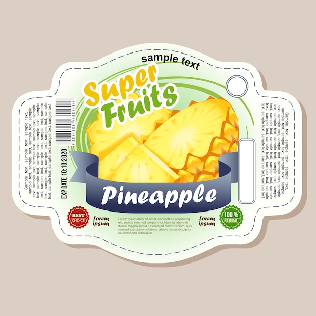 pineapple label sticker