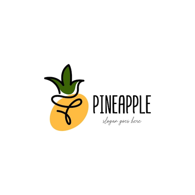 Pineapple Logo Design Concept Vector