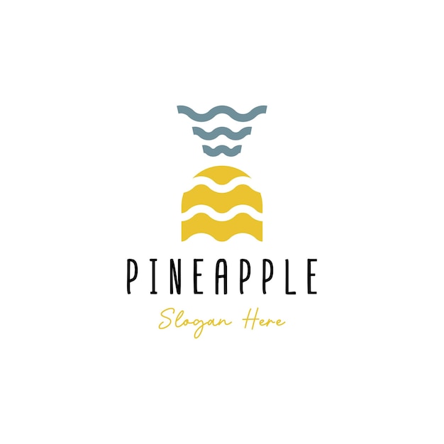 Pineapple Logo Design Concept Vector